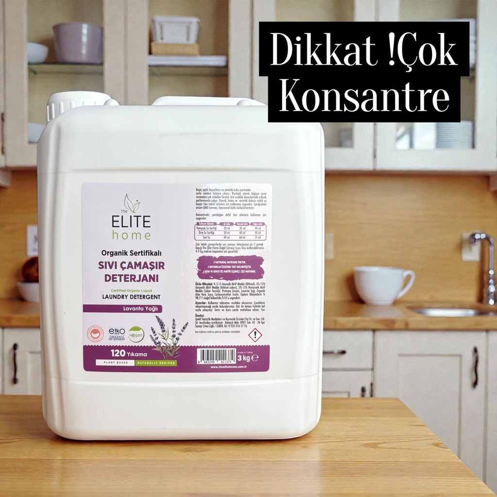 the Elite Home Organik ve Vegan Sertifikalı Sıvı Çamaşır Deterjanı 3 kg Lavanta Yağlı Çamaşır Deterjanı Fiyatı