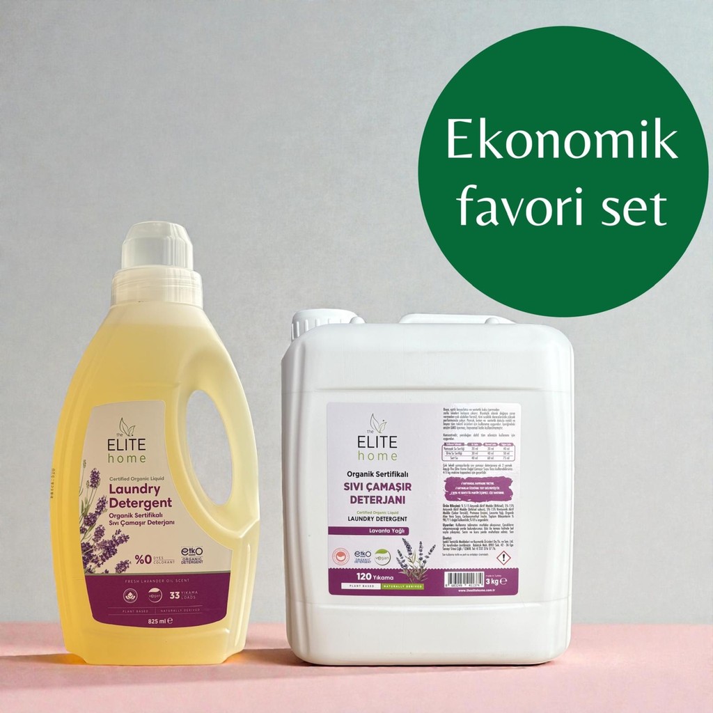 The Elite Home Organik ve Vegan Sertifikalı Sıvı Çamaşır Deterjanı-Hassas Kullanım (825 ml & 3 kg ) Lavanta Çamaşır Deterjanı Fiyatı