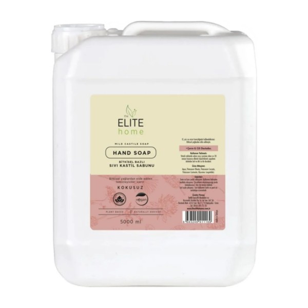 The Elite Home Vegan Sertifikalı Kokusuz Bitkisel Bazlı Sıvı El Sabunu 5 kg Hassas Ciltler İçin Diğer Fiyatı