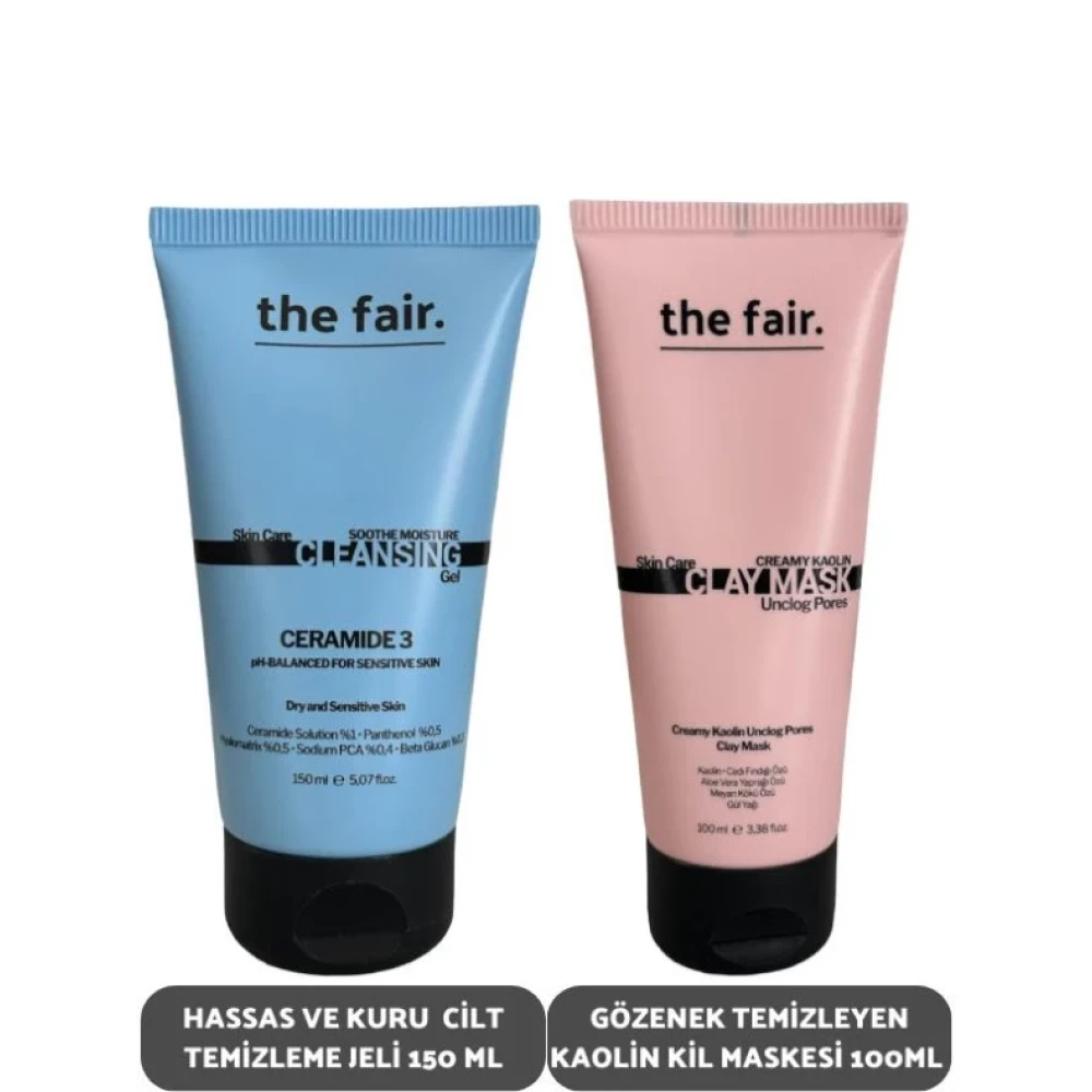 The Fair. Hassas Ve Kuru Cilt Temizleme Jeli 150 Ml Ve Gözenek Temizleyen Kaolin Kil Makesi 100 Ml Cilt Temizleme ve Peeling Fiyatı