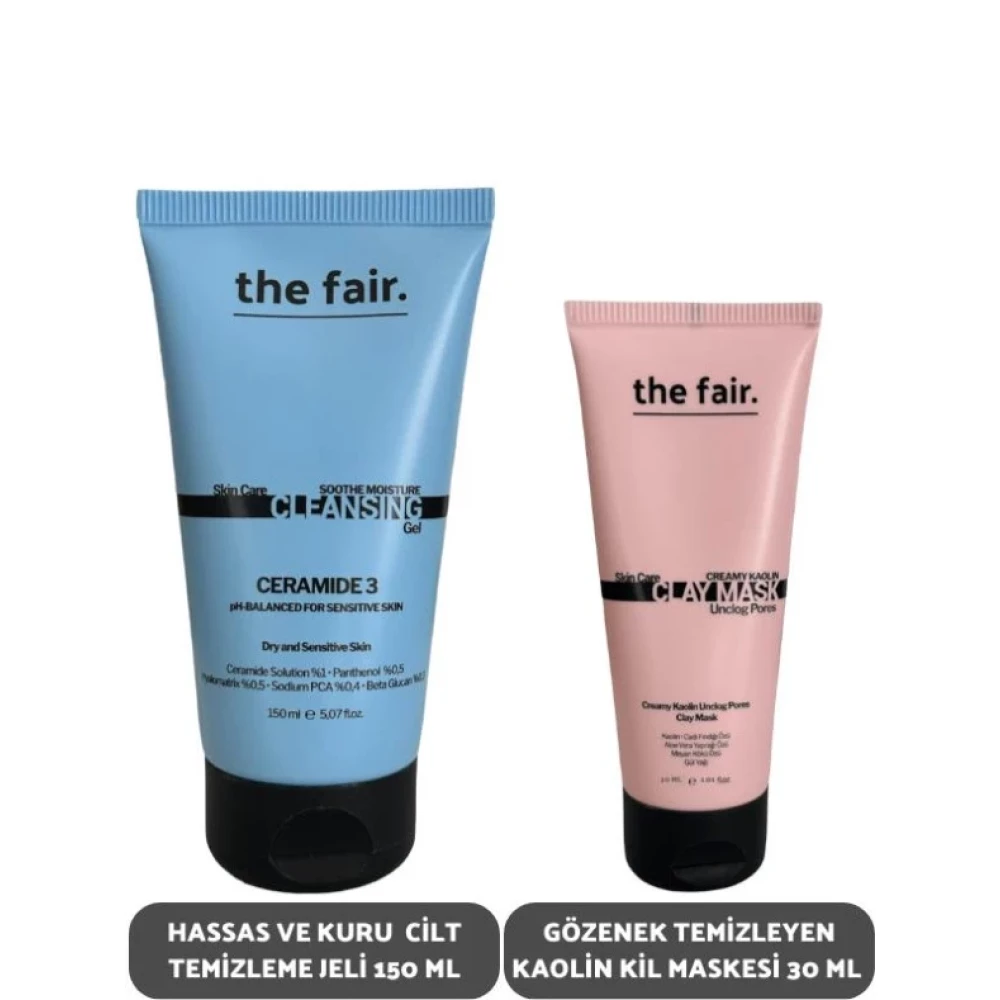 The Fair. Hassas Ve Kuru Cilt Temizleme Jeli 150 Ml Ve Gözenek Temizleyen Kaolin Kil Maskesi 30 Ml Cilt Temizleme ve Peeling Fiyatı