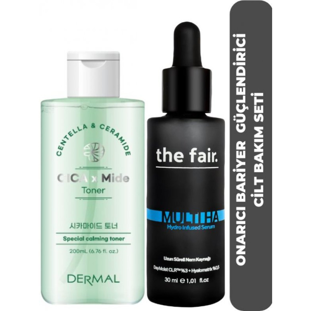 The Fair. Hiyaluronik Asit Cilt Serumu + Dermal Cica Seramid Onarici Tonik Set Yüz Bakım Setleri Fiyatı