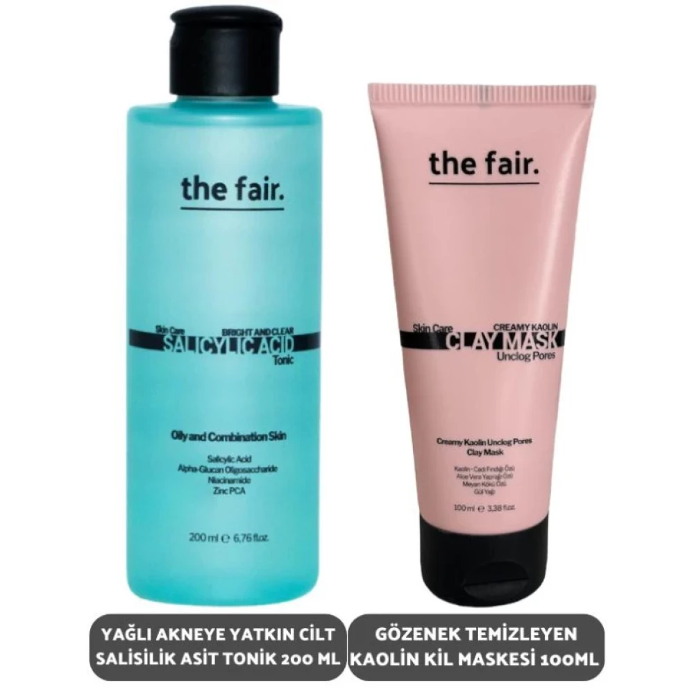 The Fair. Yağlı Akneye Yatkın Cilt Salisilik Asit Tonik 200 Ml Ve Gözenek Temizleyen Kaolin Kil Maske 100 Ml Cilt Temizleme ve Peeling Fiyatı