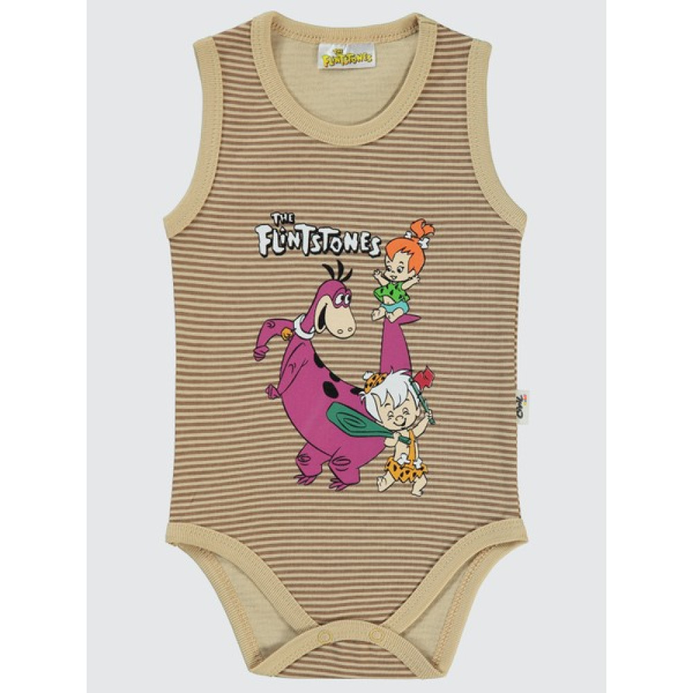 The Flıntstones Erkek Bebek Çıtçıtlı Badi 1-18 Ay Sütlükahve Bebek Body Fiyatı