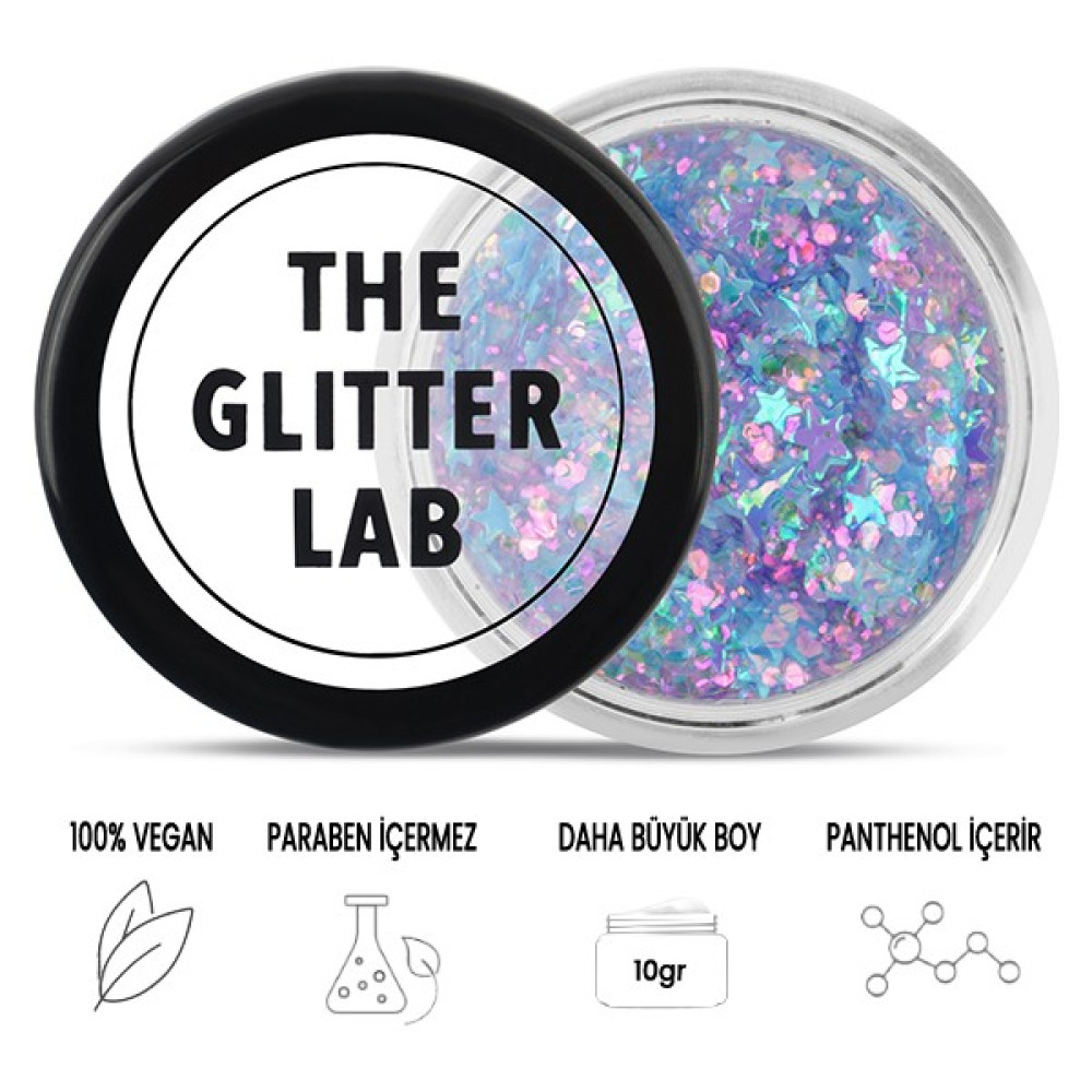 The Glitter Lab - Jel Formlu Parlak Glitter - Blue Stars ~10 gr Aydınlatıcı Fiyatı