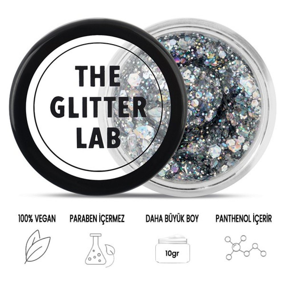 The Glitter Lab - Jel Formlu Parlak Glitter - Cool Silver ~10 gr Aydınlatıcı Fiyatı