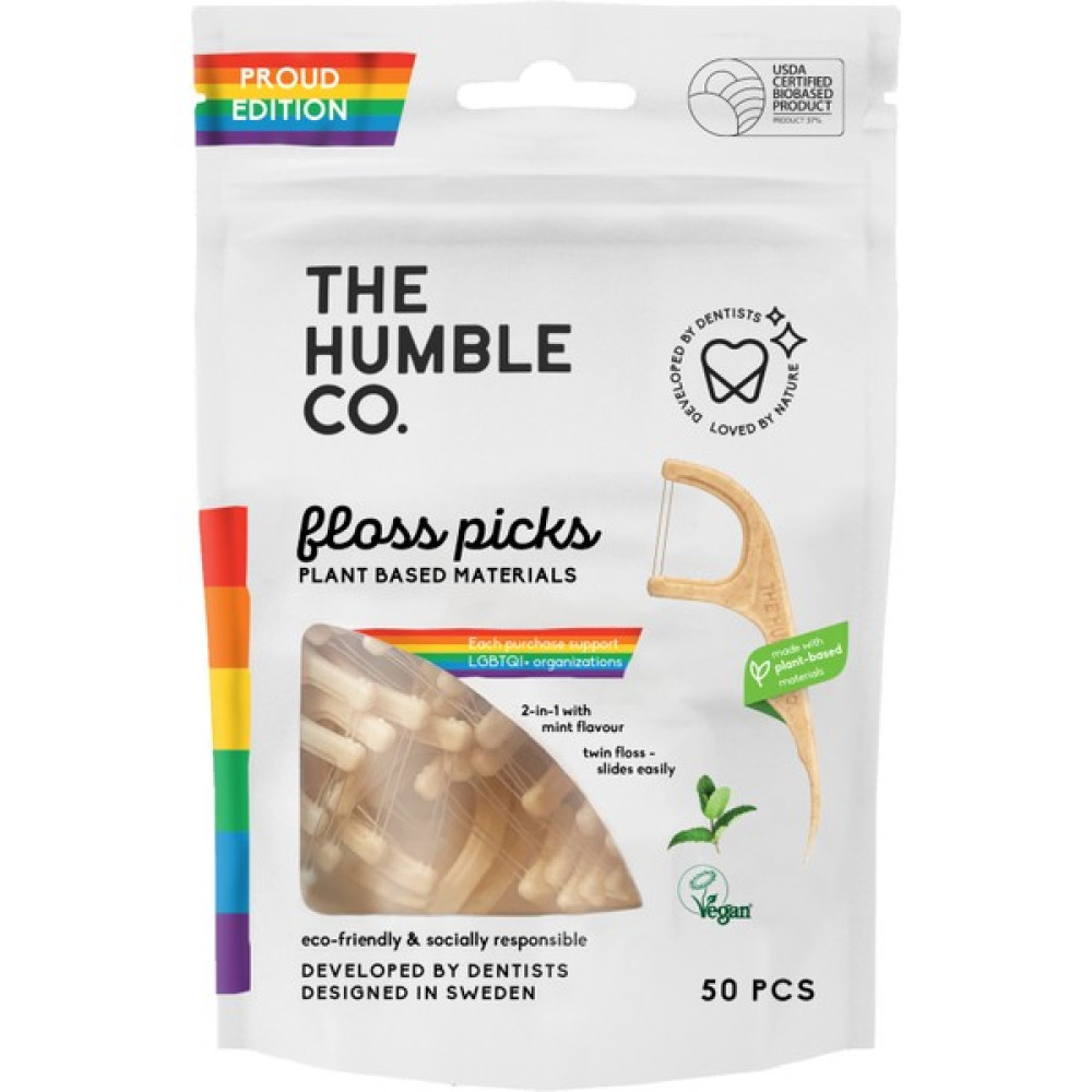 The Humble Co. Kürdanlı Diş İpi Floss Picks Bitki Bazlı Malzeme 50 Adet Diş İpleri Fiyatı