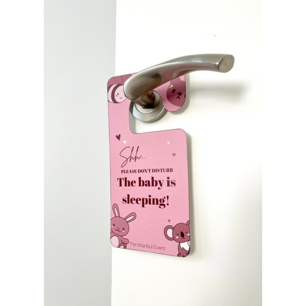 The Istanbul Event Kız Bebek Odası Pembe Kapı Kolu Askısı - Shh Please Don't Disturb The Baby Is Sleeping Oto Boyaları Fiyatı