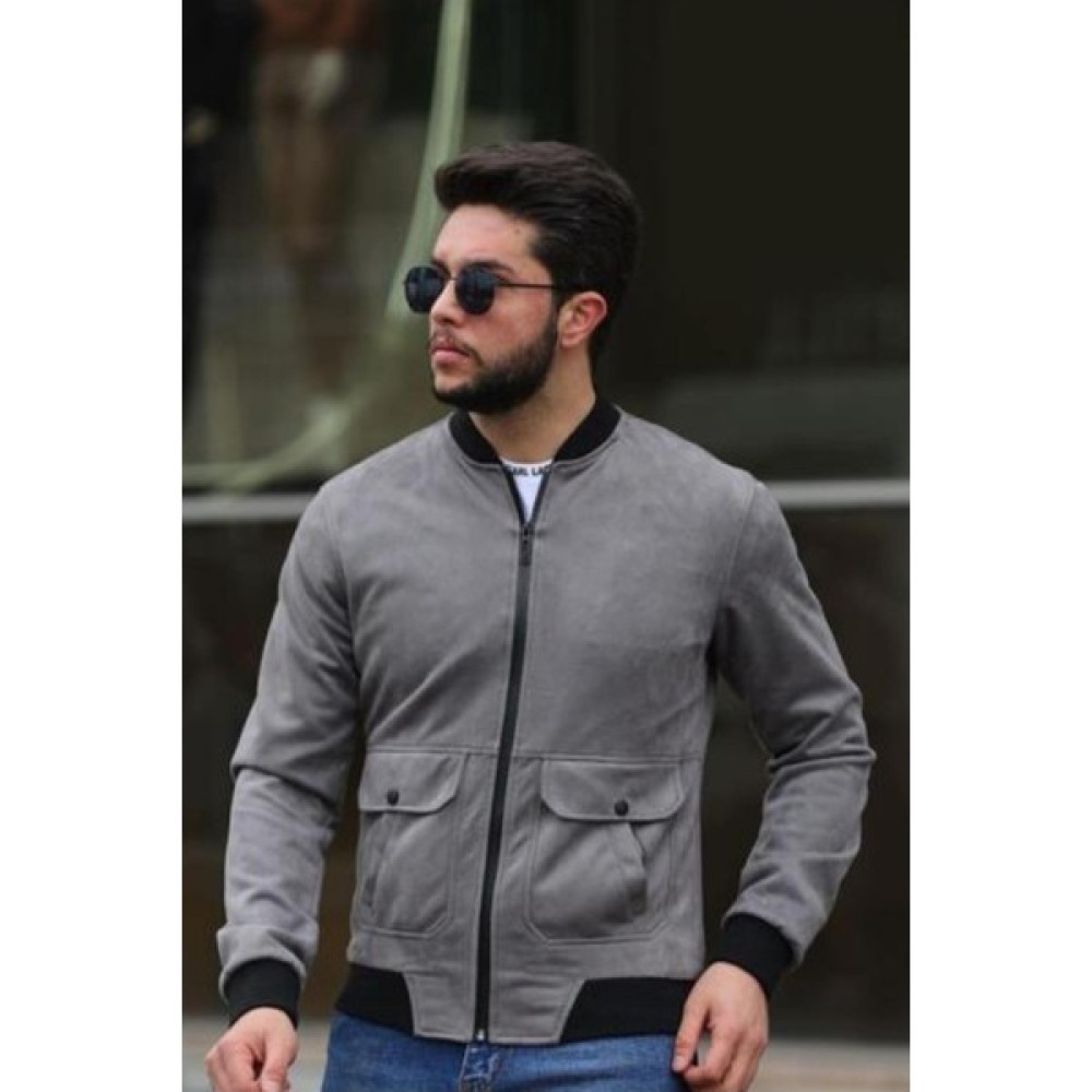 The Jojo Design Gri Spor ve Klasik Kombinler Için Çok Amaçlı Süet Erkek Mevsimlik Ceket Yağmurluk Erkek Ceket Fiyatı