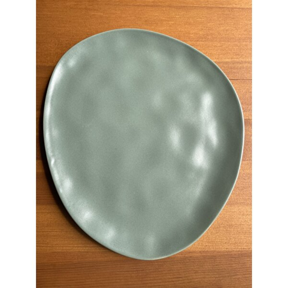 The Latte Co Özel Tasarım Lilypad Yeşil Rustik Seramik 23 cm Sunum Tabağı - Peynir Tabağı - Pasta Tabağı Mutfak Gereçleri Fiyatı