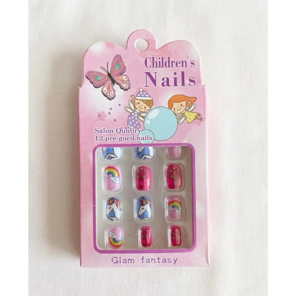 The Littles Kids Kız Çocukları Için Sevimli Unicorn ve Gökkuşağı Desenli Pembe Renk Yapışkanlı Zararsız Takma Tırnak Seti Evcil Hayvan Ürünleri Fiyatı