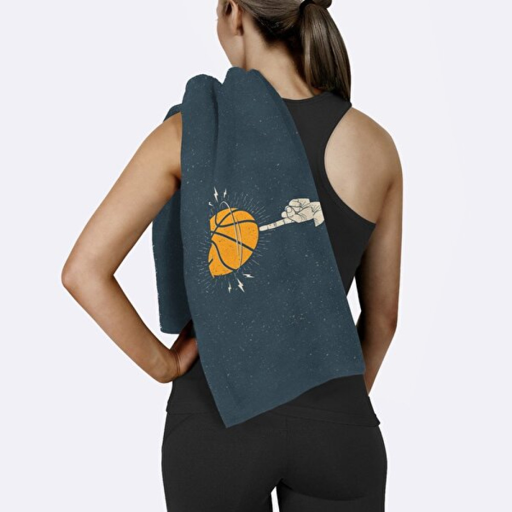 The Lucid Lab Basketball / Lacivert Spor Havlusu - 45 x 90 cm - Renkli El / Yüz Havlusu Fiyatı