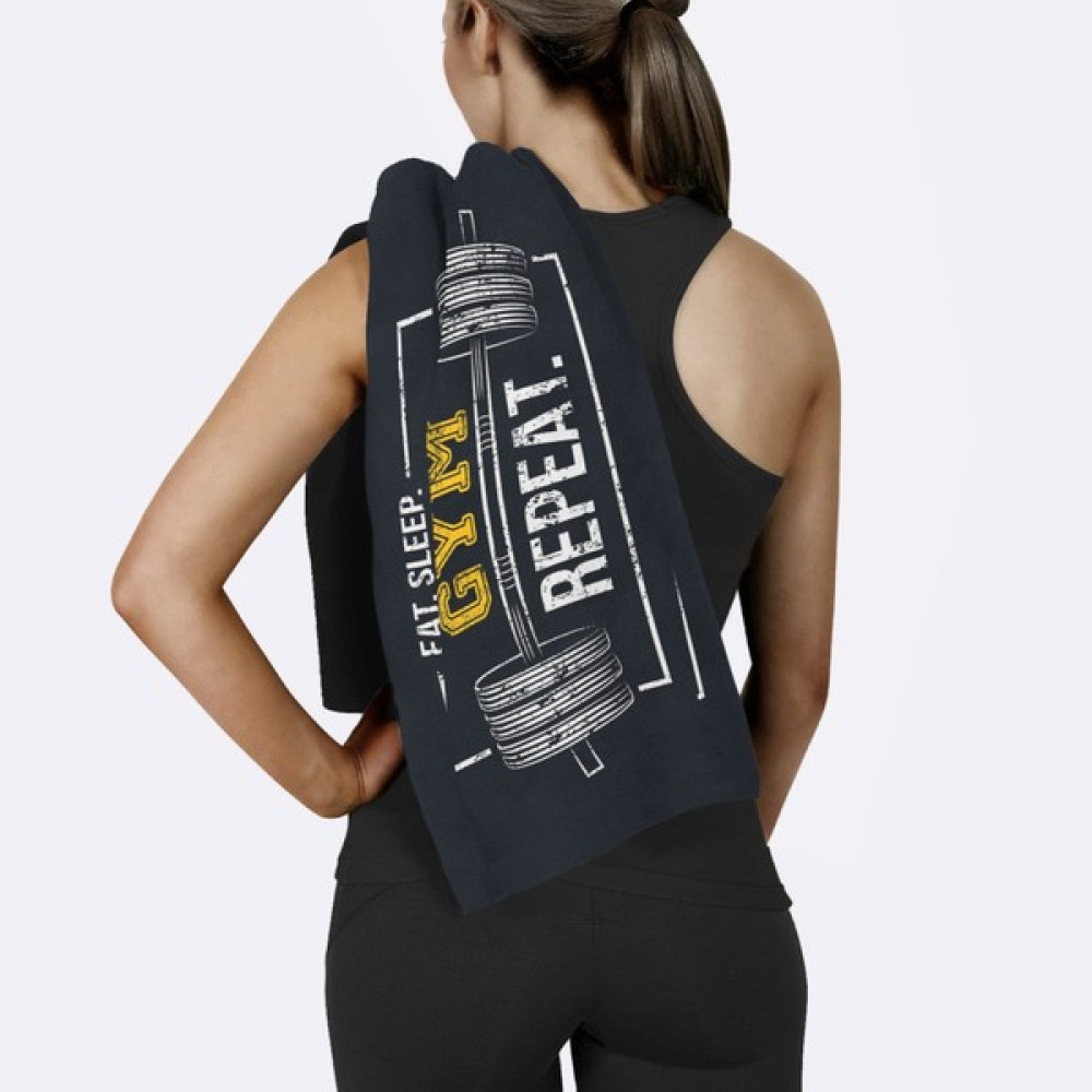 The Lucid Lab Eat Sleep Gym Repeat / Siyah Spor Havlusu - 45 x 90 cm El / Yüz Havlusu Fiyatı
