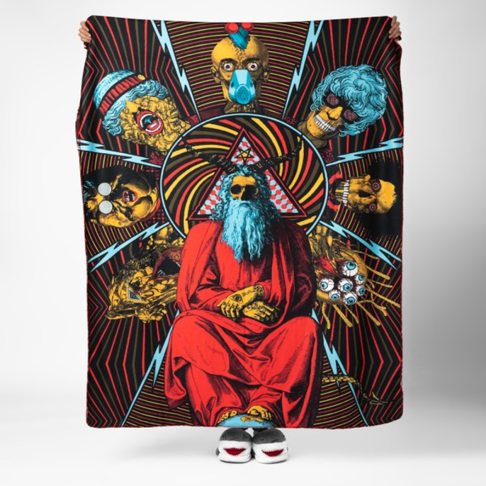 The Lucid Lab Hypnotıc- Kuru Kafalı Polar Tv Battaniyesi - Renkli - 130 x 165 cm Battaniye Fiyatı