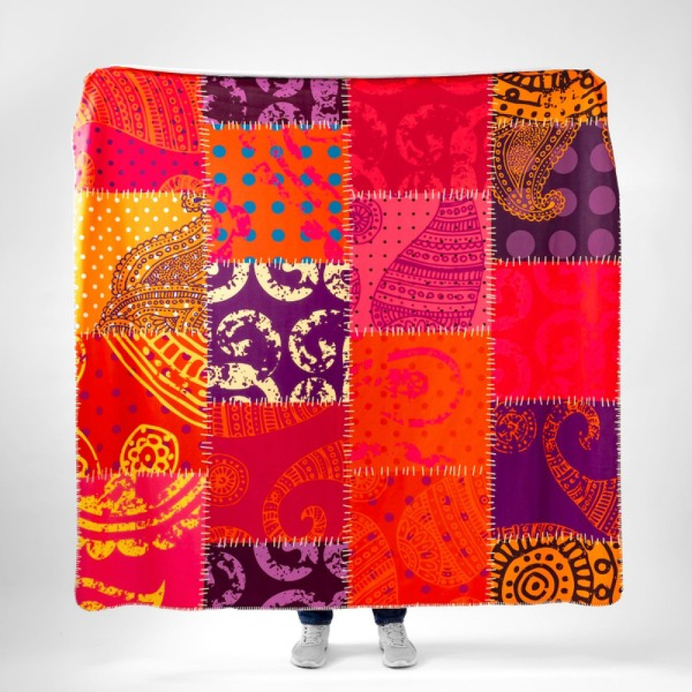 The Lucid Lab Patchwork Polar Tv Battaniyesi - 170 x 180 cm - Renkli Battaniye Fiyatı