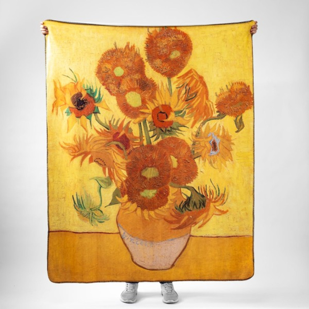 The Lucid Lab Sunflowers - Ayçiçekleri Polar Tv Battaniyesi - 140 x 170 cm - Renkli Battaniye Fiyatı