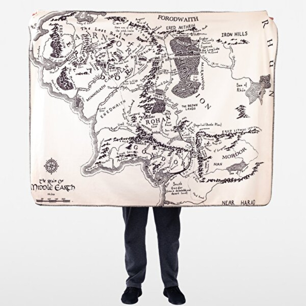 The Lucid Lab Yüzüklerin Efendisi Orta Dünya Haritası - Lord Of The Rings Polar Tv Battaniyesi - 140 x 170 cm - Bej - Krem Battaniye Fiyatı
