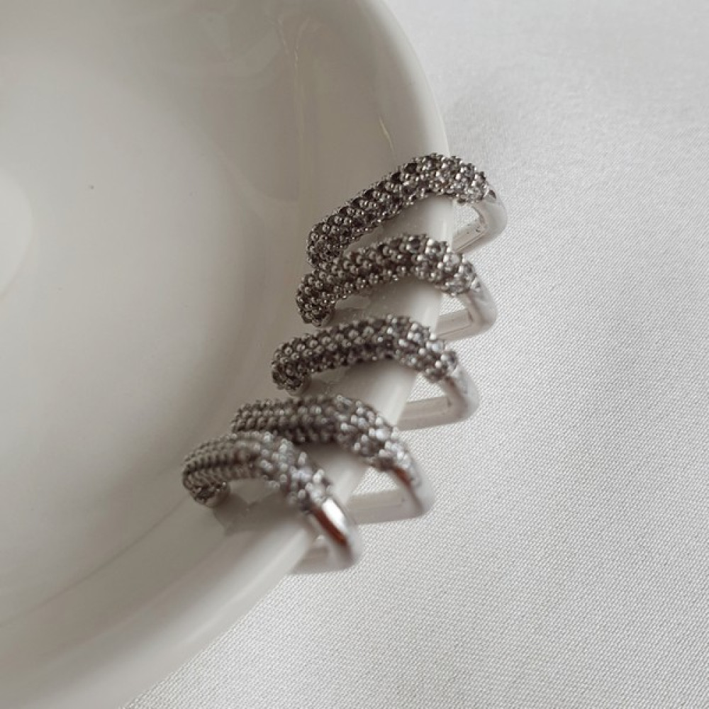 The Merlot Design Satürn Earcuff - Zirkon Taşlı Dörtgen Kıkırdak Küpe - Silver Bijuteri Küpe Fiyatı