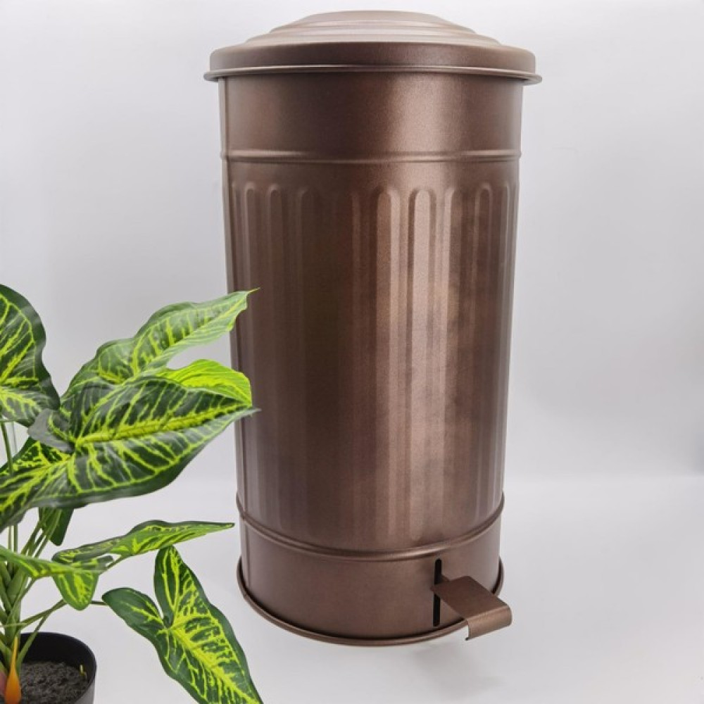 The Mia Galvaniz Basmalı 24 Lt Çöp Kovası Koyu Kahve 30 x 50 cm KRN0018 Çöp Kovaları Fiyatı
