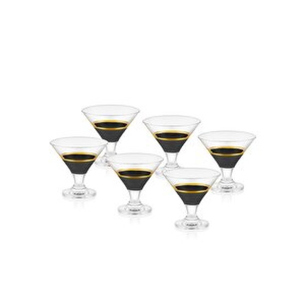 The Mia Glow Dondurmalık Siyah Gold 6lı Set Kase Fiyatı