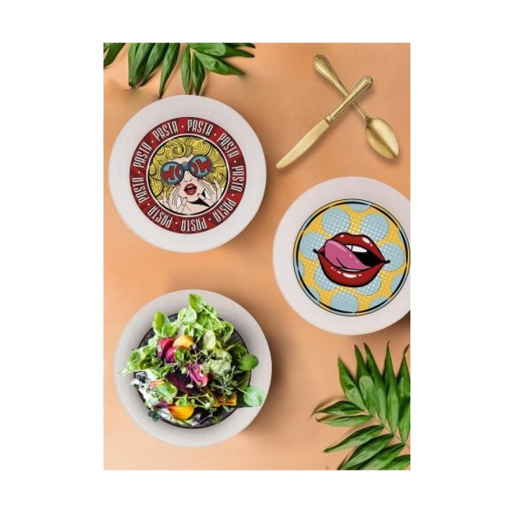 The Mia Popart Makarna Tabağı & Kasesi 23 x 6 cm POP058 - Asorti Kase Fiyatı