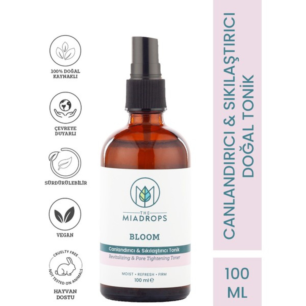 The Miadrops Bloom Canlandırıcı & Sıkılaştırıcı Doğal Tonik – 100ml Cilt Temizleme ve Peeling Fiyatı