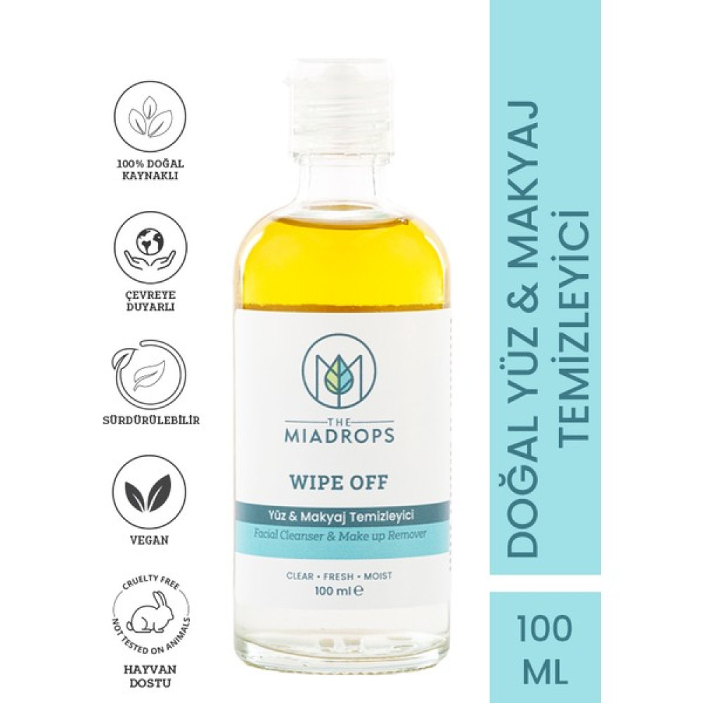 The Miadrops Wipe Off Yüz & Makyaj Temizleyici – 100ml - Çift Fazlı Doğal Temizleyici Makyaj Temizleyicileri Fiyatı