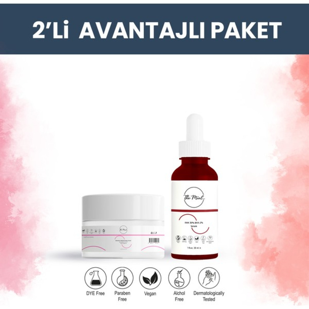The Miel Lekeli Ciltler Için Cilt Tonu Eşitleyici, Cilt Bakım Seti (Nemlendirici Krem Aha Bha Serum) Oto Boyaları Fiyatı
