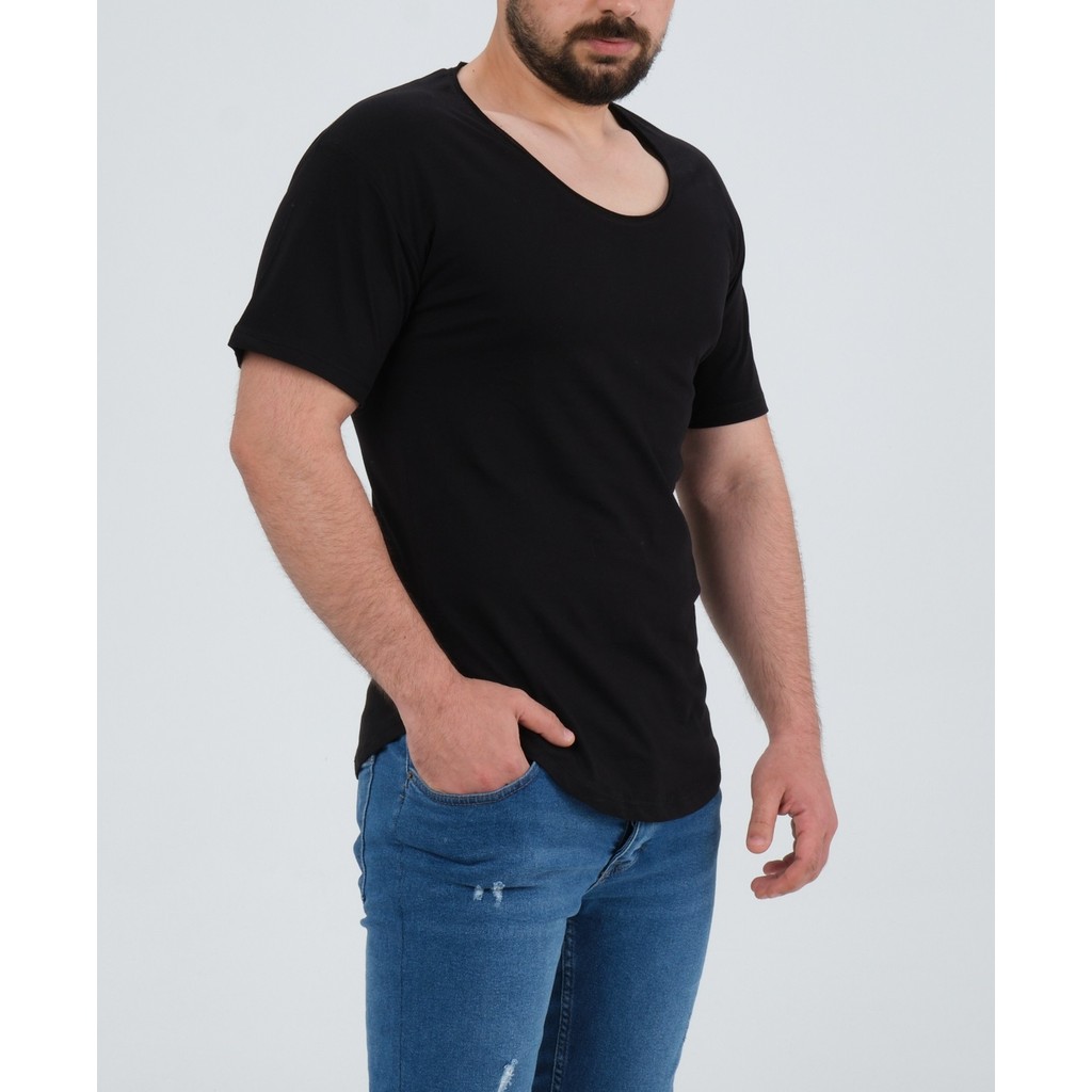 The One Erkek Beyaz Geniş Yaka %100 Pamuk Over Size T-Shirt Erkek T-shirt Fiyatı