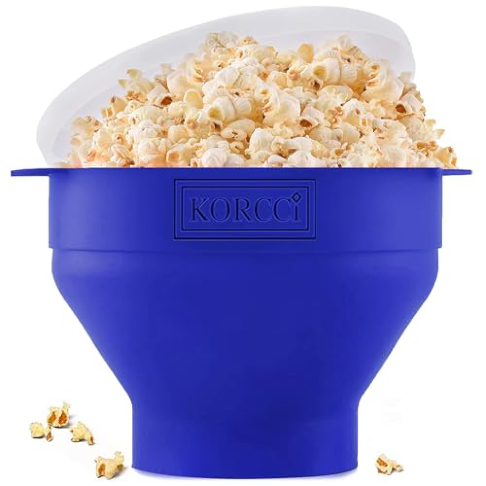 The Original Korcci Microwaveable Silicone Popcorn Popper, Microwave Popcorn Popper, Collapsible Microwave Popcorn Maker Bowl, No Oil Required, Use In Microwave, Dishwasher Safe (Blue) Popcorn Machines Fiyatı