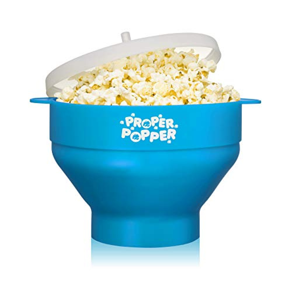 The Original Proper Popper Microwave Popcorn Popper, Silicone Popcorn Maker, Collapsible Bowl BPA Free & Dishwasher Safe - (Turquoise) Popcorn Machines Fiyatı