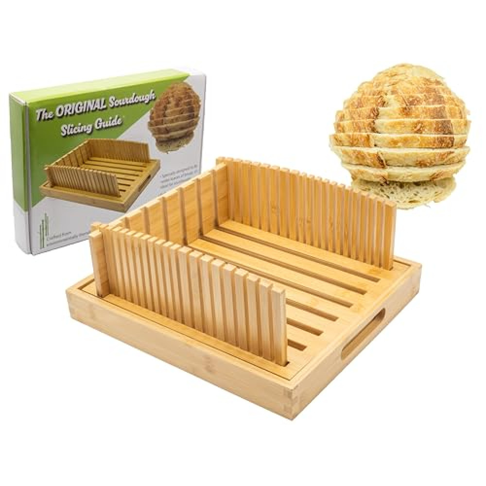 The Original Sourdough Slicing Guide 2.0 -NEW & IMPROVED -Made Exclusively For Slicing Sourdough Bread & Other Wider Loaves -Adjustable Bread Slicing Width Fits Most Sizes and Types -Sourdough Slicer Spare Parts and Accessories Fiyatı