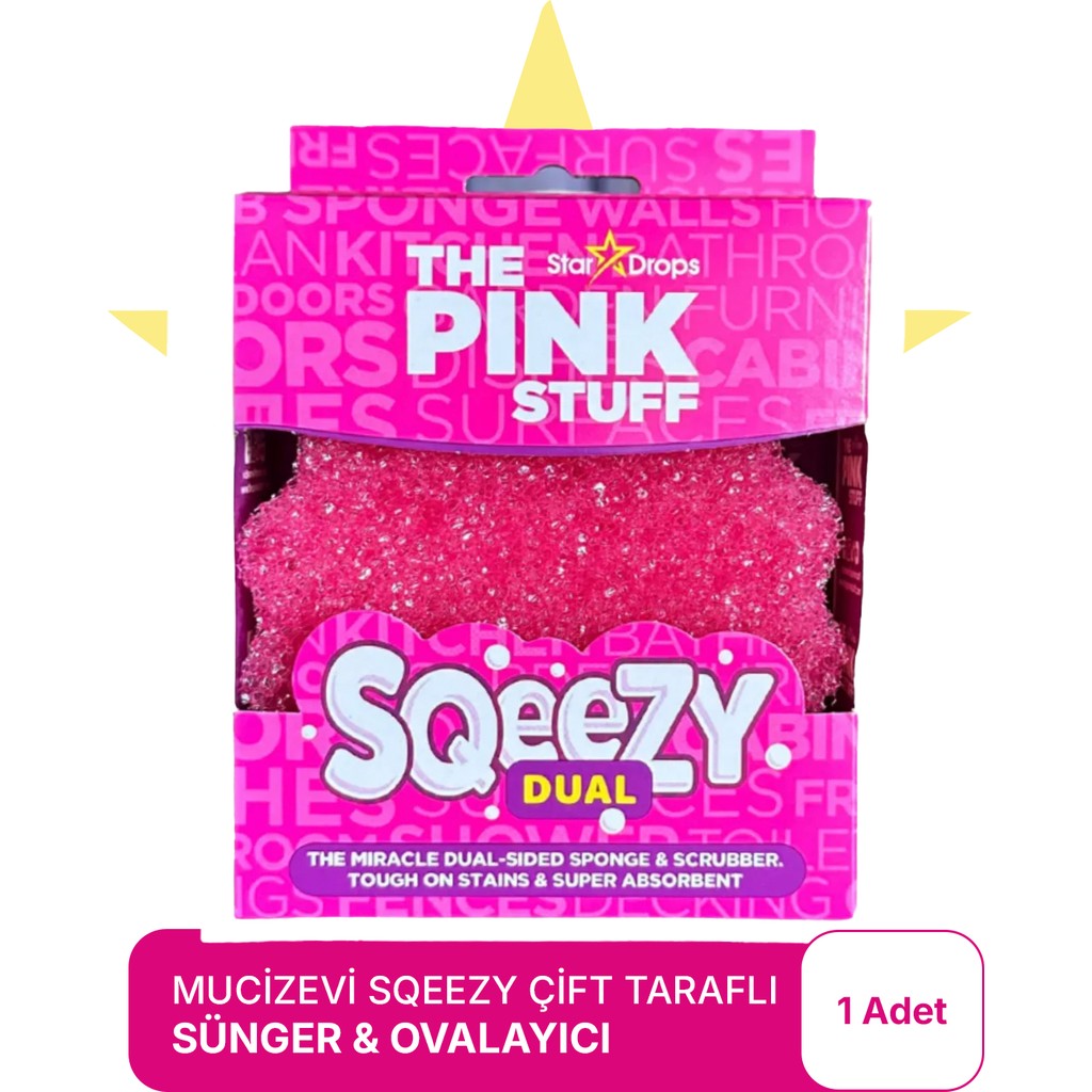 The Pink Stuff Mucizevi Dual Çift Taraflı Sünger ve Ovalayıcı/ Sıcak ve Soğuk Suda Mucizevi Etki Diğer Fiyatı