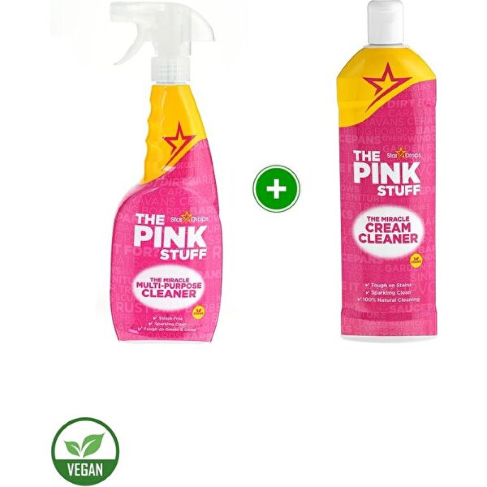 The Pink Stuff Mucizevi Krem 500ML - Mucizevi Çok Amaçlı Temizleme Spreyi 750ML - Pembe Parlatıcı ve Temizleyiciler Fiyatı