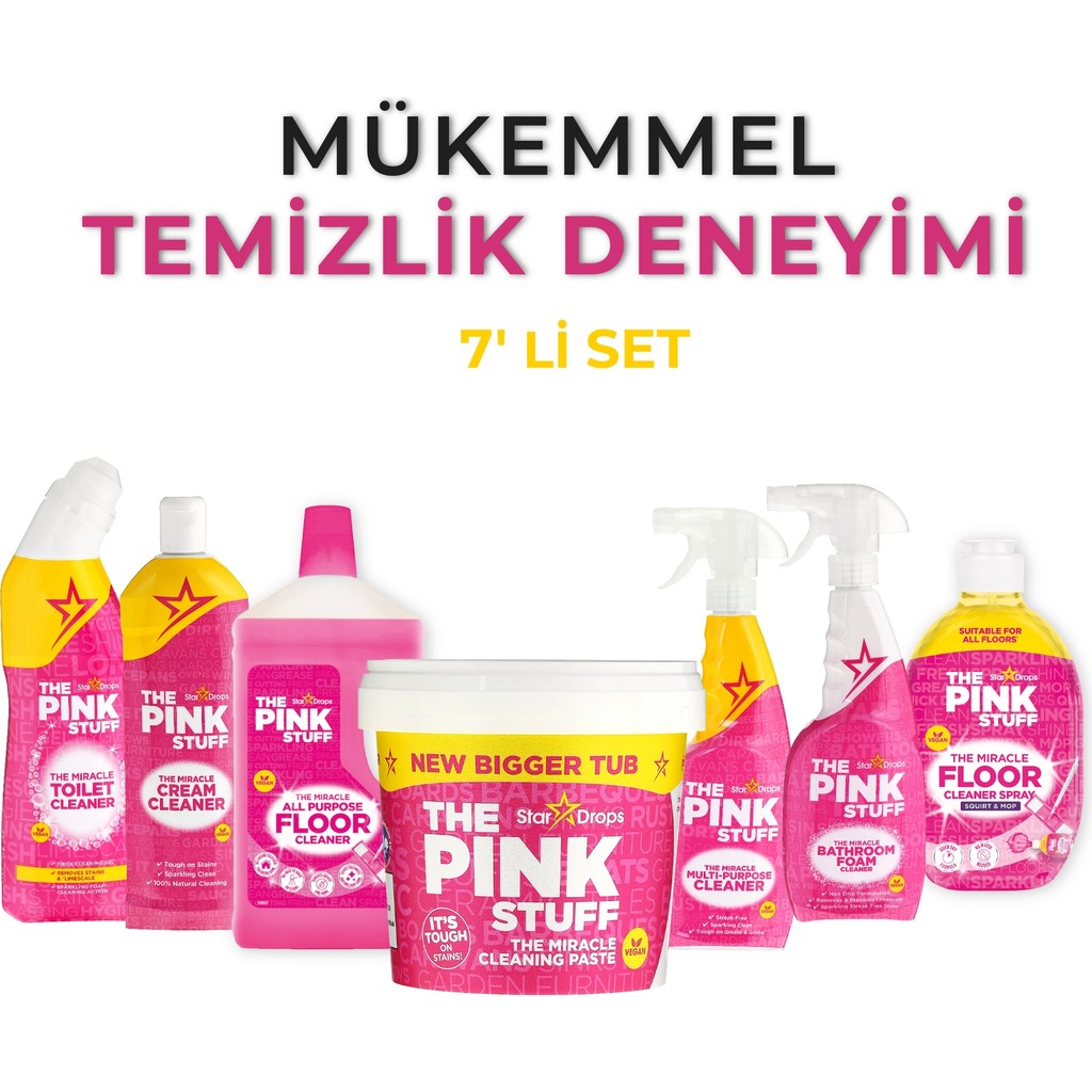 The Pink Stuff Temizlik Paketi Evbakım Seti-Çok Amaçlı-Mutfak-Banyo-Ocak-Avantajlı Set Diğer Fiyatı