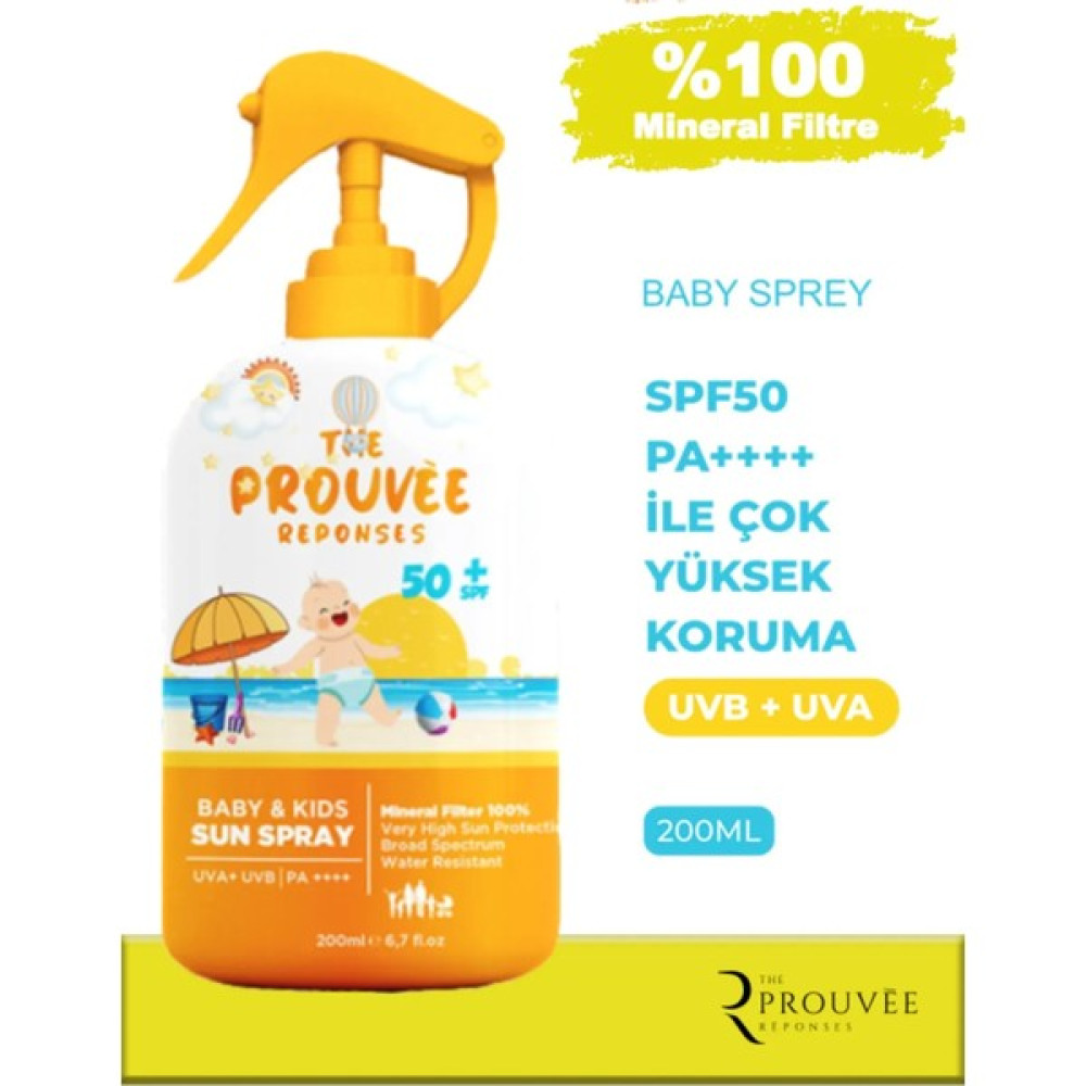The Prouvee Reponses Bebek ve Çocuklar İçin Çok Yüksek Korumalı Güneş Spreyi SPF 50+ (200 ml) - Beyaz - 36 Ay ve Üzeri Açık Hava, Deniz ve Spor Oyuncakları Fiyatı