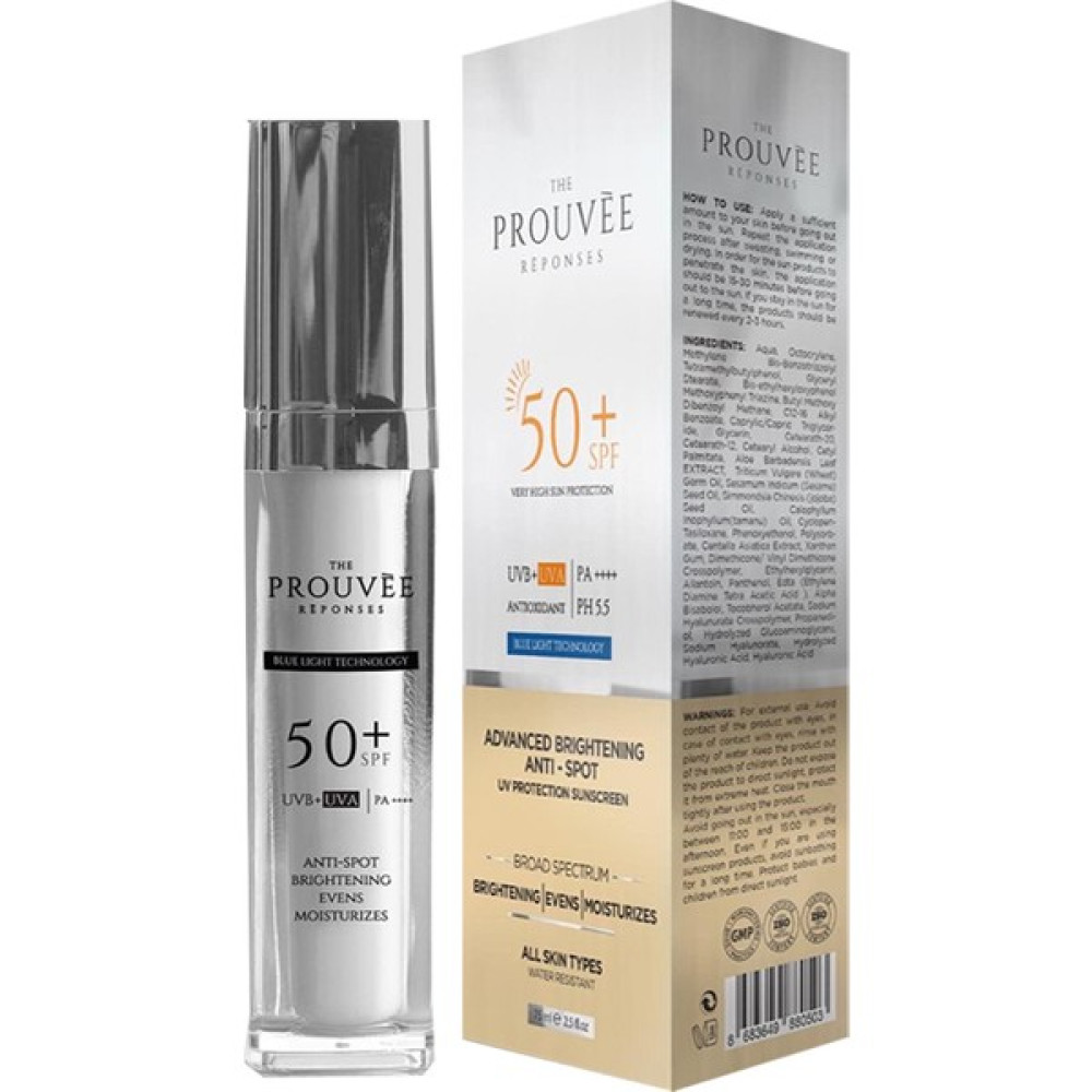 The Prouvee Reponses Spf 50+ | Pa++++ Leke Karşıtı Aydınlatıcı Ton Eşitleyici Yüz Güneş Kremi 50 ml Güneş Kremleri ve Losyonları Fiyatı