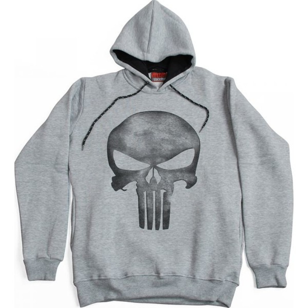 The Punisher Vintage Hoodie Kapüşonlu Sweatshirt Gri Erkek Sweatshirt Fiyatı