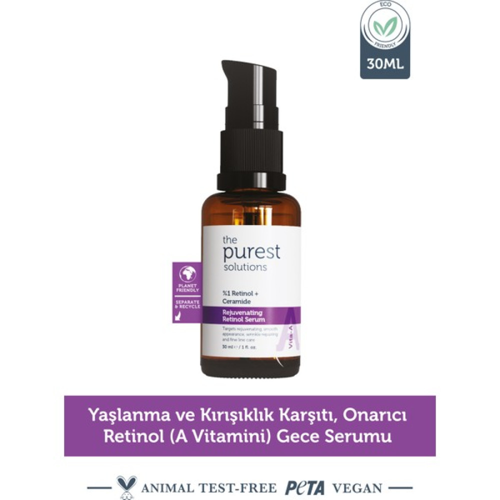 The Purest Solutions ve , Onarıcı Retinol (A vitamini ) Gece Serumu 30 ml (1% Retinol + Ceramide) Anti-Aging / Yaşlanma Karşıtı Fiyatı