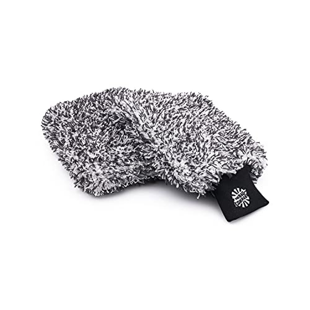 The Rag Company - The Cyclone Ultra Wash Mitt + Cyclone Ultra Wash Pad 6in x 8in Combo Pack - Microfiber Blend, Twist Loop Interior Liner Ideal for Foam, Soap + Bucket, & Rinseless Washing Methods