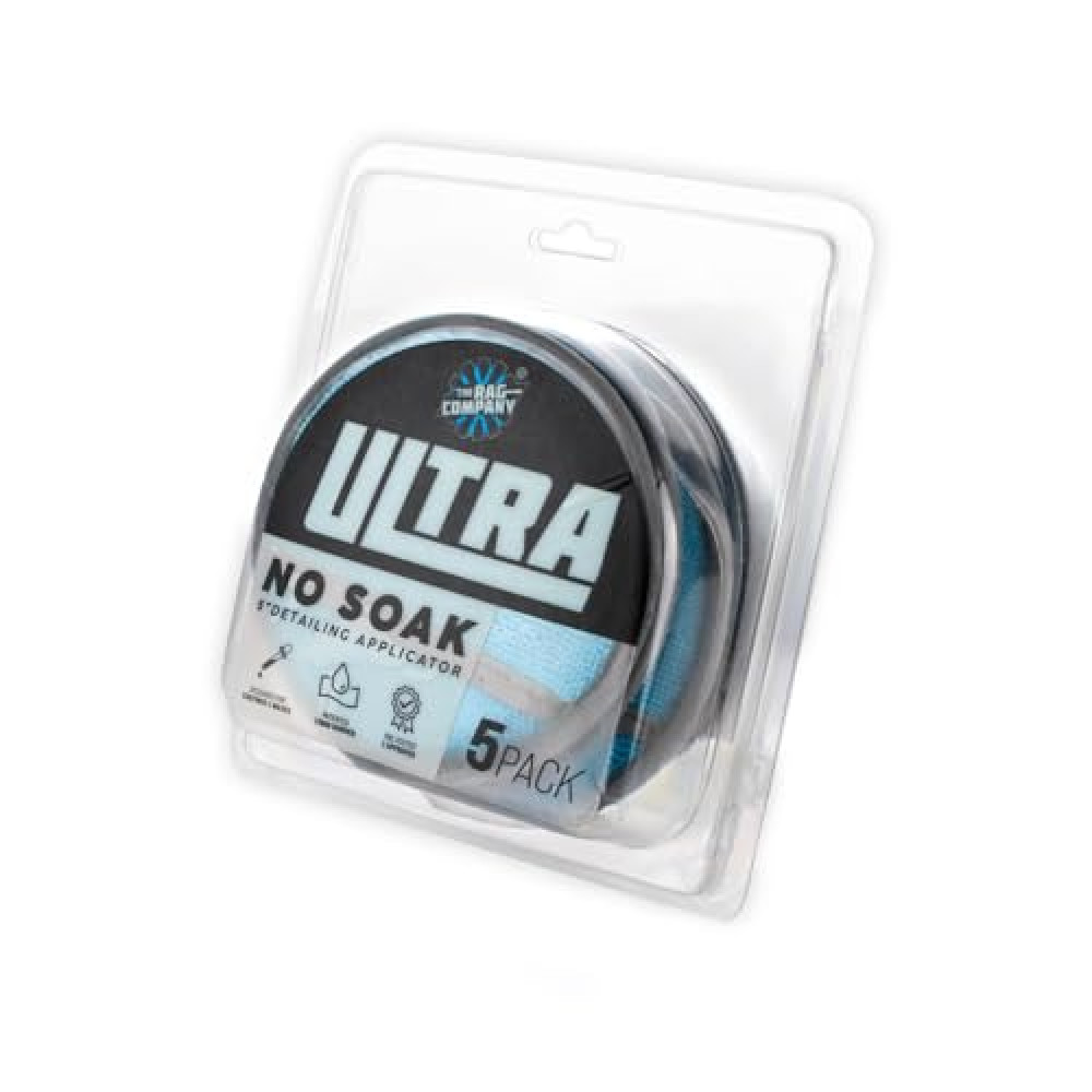 The Rag Company - Ultra No Soak Round Detailing Applicator - 70/30 Pearl Weave Microfiber for Applying Coatings, Dressings, Waxes, Sealants to Glass, Paint, Rubber, Leather, Plastic - 5 inch (5 Pack)
