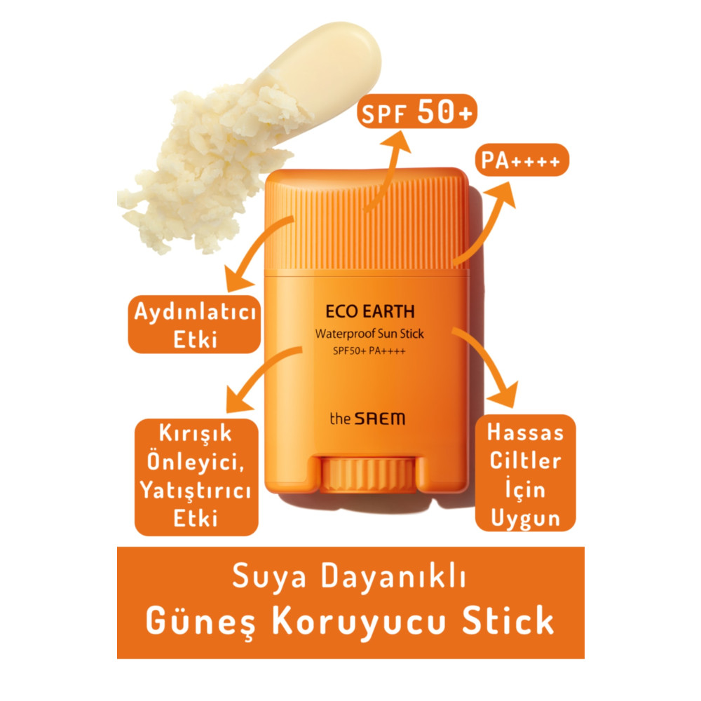 THE SAEM Suya Dayanıklı Güneş Koruyucu Stick 17 gr - Eco Earth Waterproof Sun Stick SPF50+ ve PA++++ Güneş Kremleri ve Losyonları Fiyatı