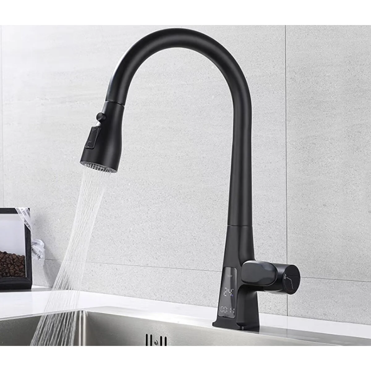 The Sink Yumay 3 Fonksiyonlu Led Ekran Siyah Eviye Bataryası Bataryalar Fiyatı