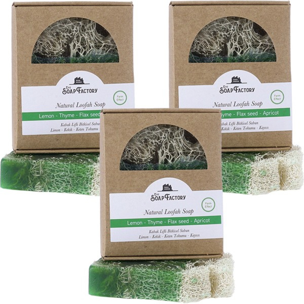 The Soap Factory Doğal Kabak Lifi Limon-Kekik-Keten Tohumu-Kayısı Sabunu 120 g x 3 Adet (Toplam 360 g) - Vegan - Bütün Cilt Tipleri İçin Uygun - Üstün Cilt Bakımı - 360 gr Oto Boyaları Fiyatı