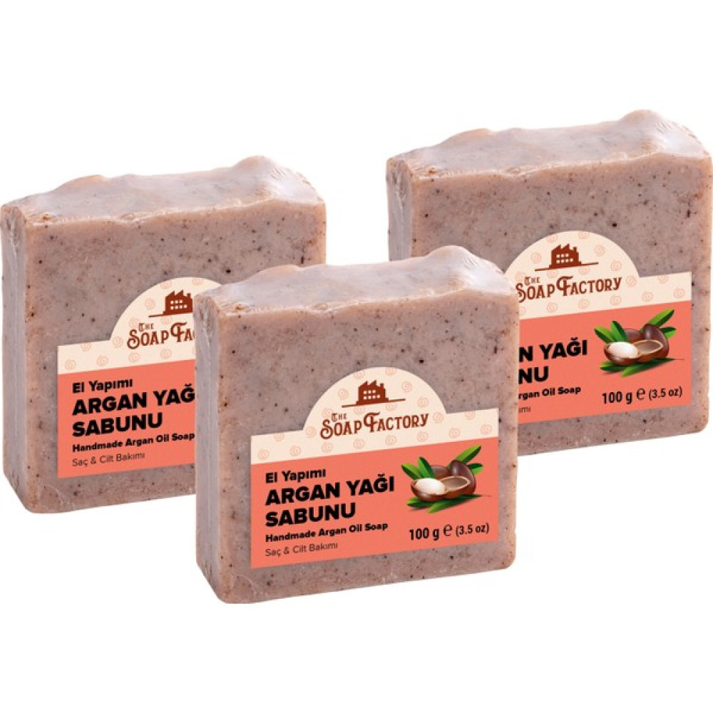 The Soap Factory İpek Seri El Yapımı Argan Sabunu 100 g x 3 Adet (Toplam 300 g) - Vegan - Lüks - Bütün Cilt Tiplerine Uygun - Soğuk Sıkım - Üstün Cilt Bakımı - Bitkisel - 300 gr Oto Boyaları Fiyatı