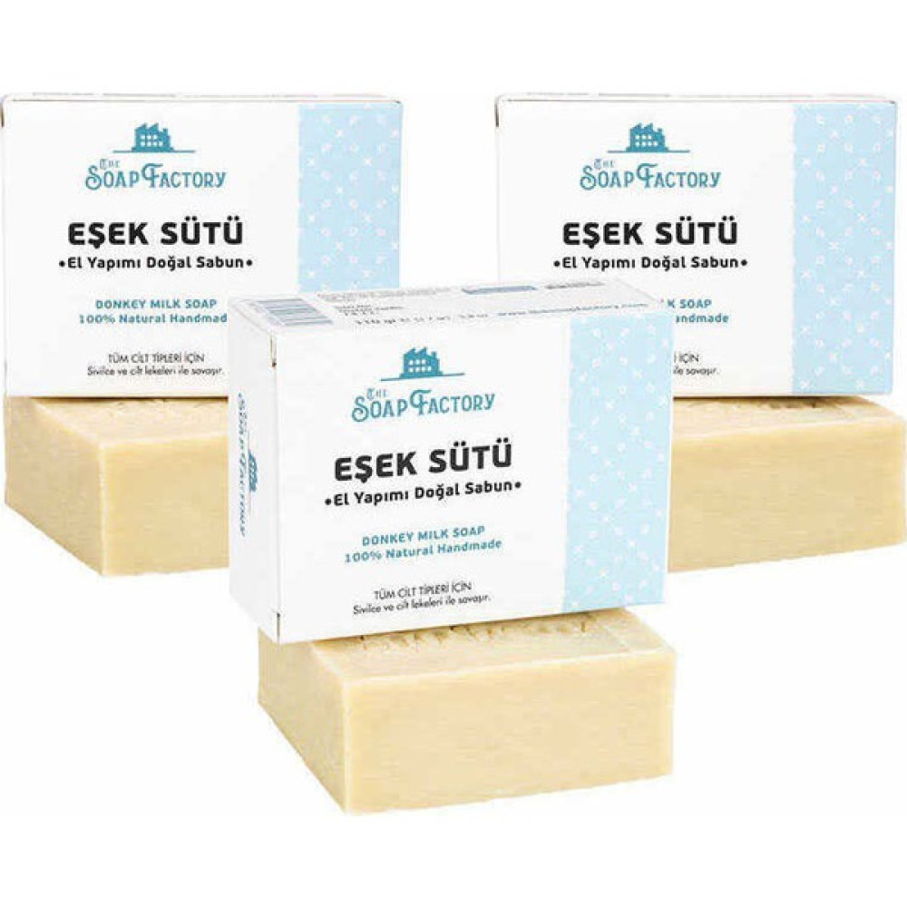 The Soap Factory Klasik Seri El Yapımı Eşek Sütü Sabunu 110 gr x 3 Adet (Toplam 330 g) - Lüks - Bütün Cilt Tiplerine Uygun - Geleneksel Kaynatma Yö... Sabunlar Fiyatı