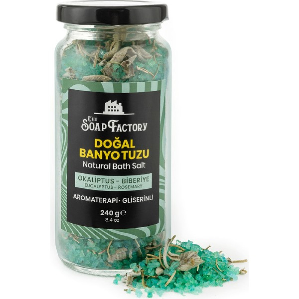 The Soap Factory Okaliptüs Aromalı Banyo Küvet Tuzu 240 g Cam Kavanoz - Esansiyel Yağ İçeren Mineralce Zengin - Lüks - Detoks Etkili - Evde Spa ve Aromaterapi Etkisi - 240 gr Oto Boyaları Fiyatı