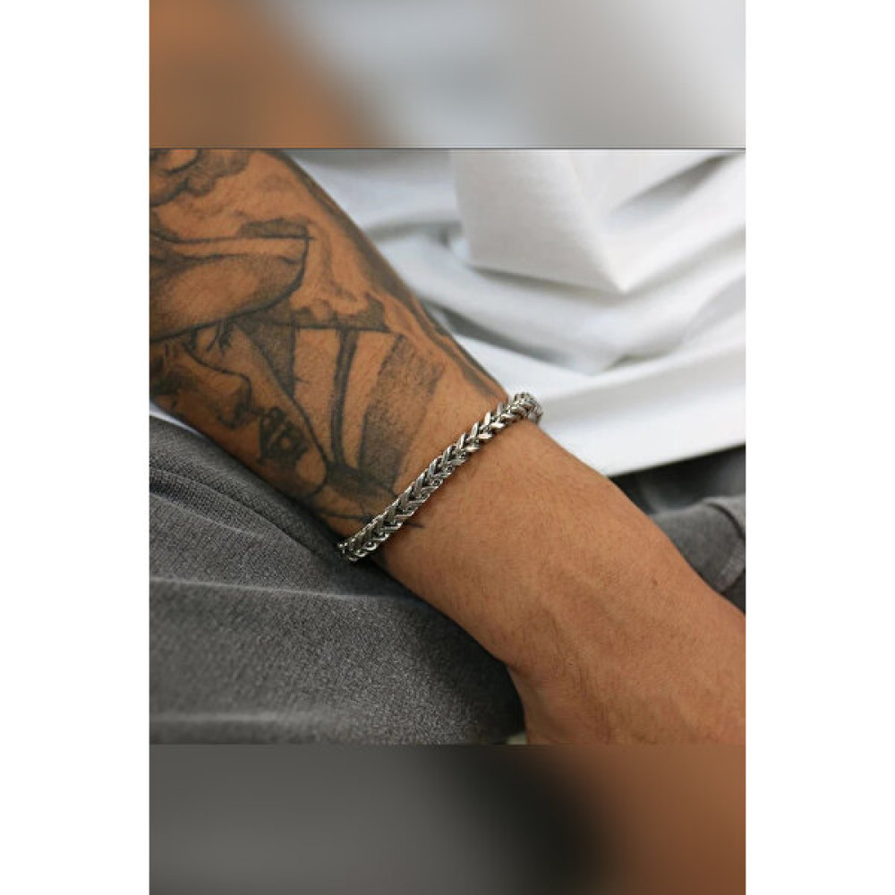 The Steel Unisex Tilki Kuyruğu Kararmaz Gümüş Çelik Bileklik Altın, Takı & Aksesuar Fiyatı