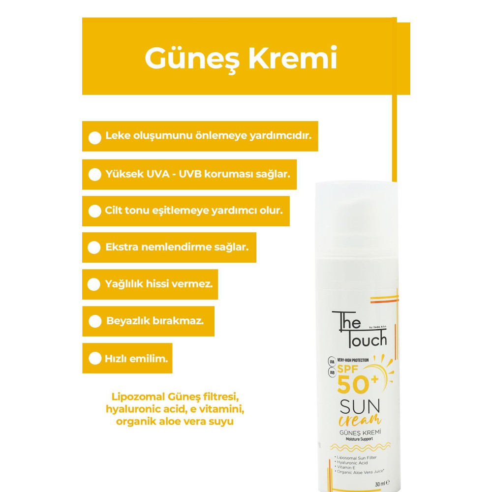 The Touch By Seda Altın Güneş Kremi Spf 50 Güneş Kremleri ve Losyonları Fiyatı