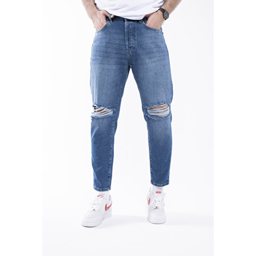The Trend Man Mavi Dizi Yırtık Boyfriend Jeans Pantolon Erkek Jeans / Kot Pantolon Fiyatı